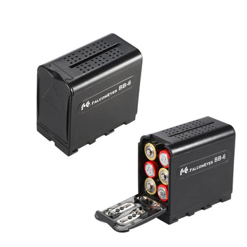 Falconeyes AA Battery Case Power as NP-F NP-970 Battery for LED Video Light / Monitor - Arahan Photo